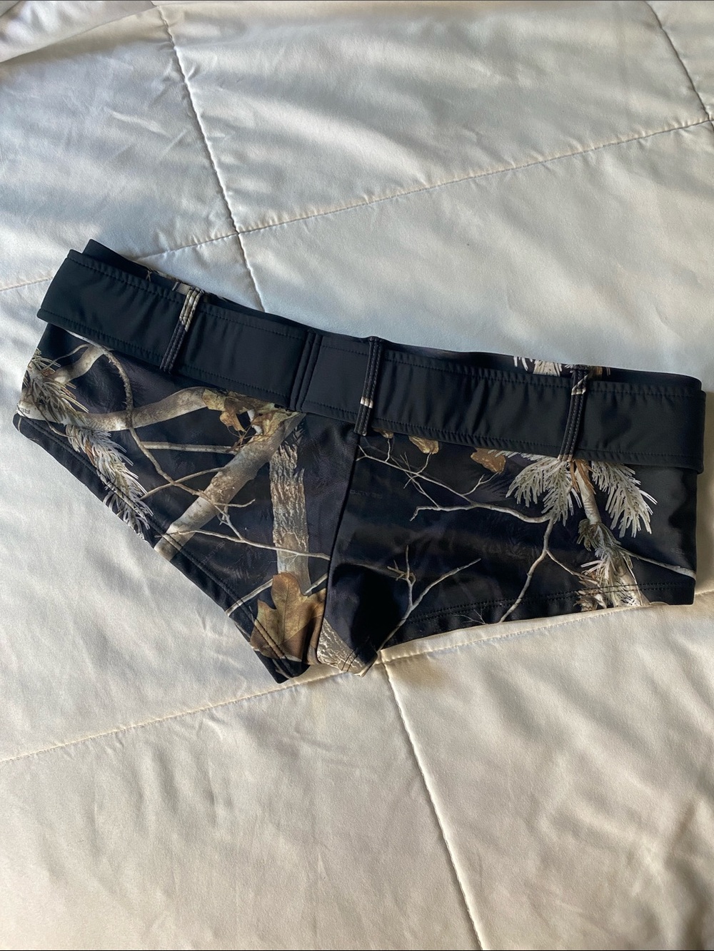 Y2K Realtree Black Camo Micro Mini Bike/Swim Boy Shorts
